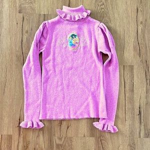 Disney princess pink sweater with pink metallic thread.